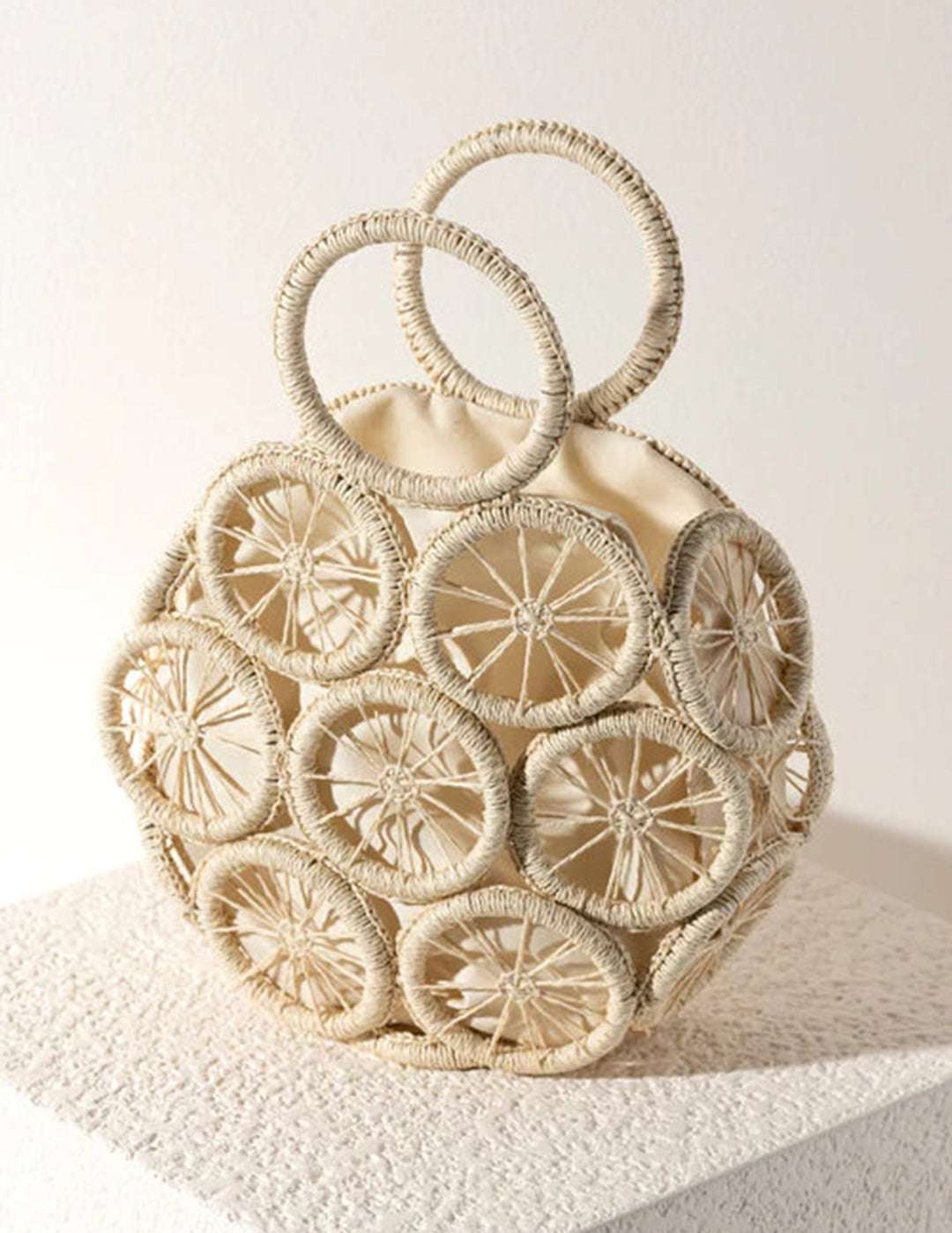 Sunshine – Geflochtene Stroh-Grifftasche