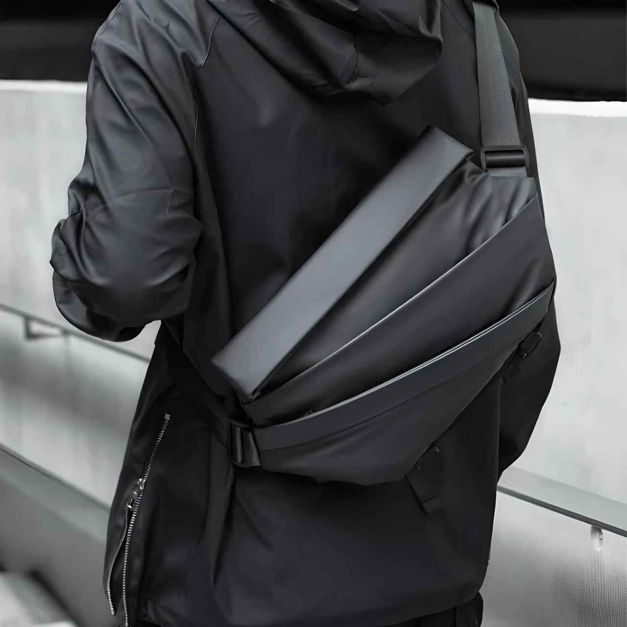 Diebstahlsichere Schultertasche aus Obsidian
