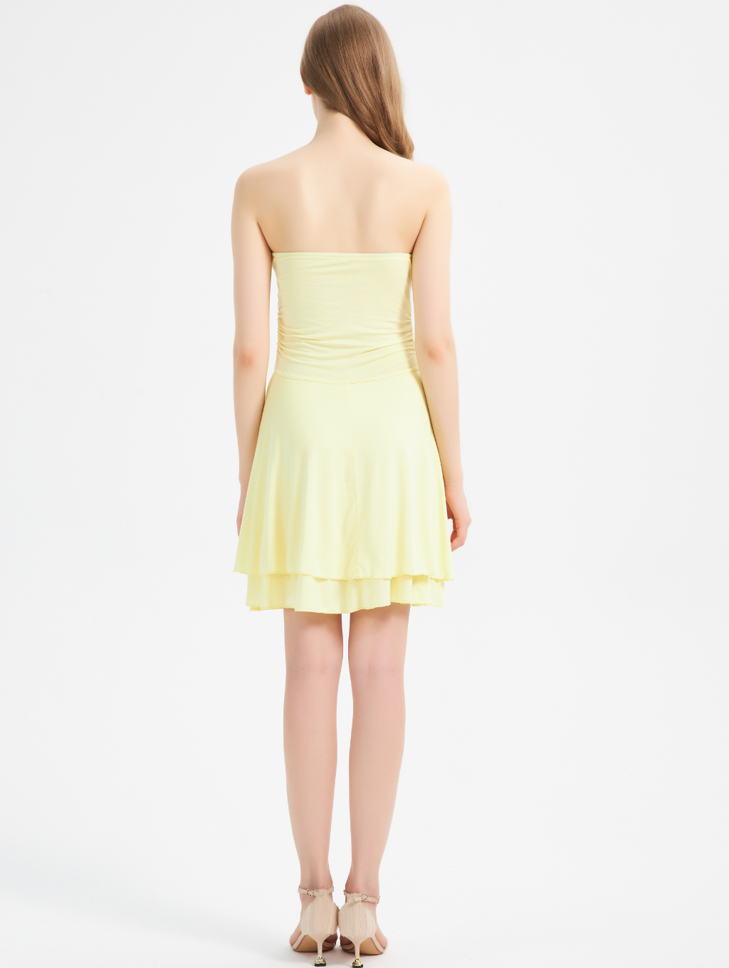 Rückenfreies Tube-Kleid mit Kristallen