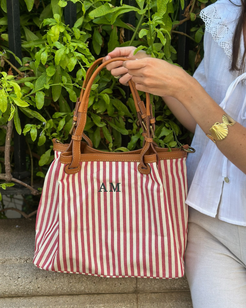 Aina Handtasche mit roten Streifen