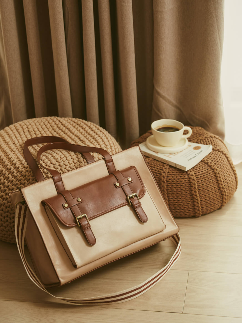 Olivias klassische Laptop-Handtasche aus veganem Leder