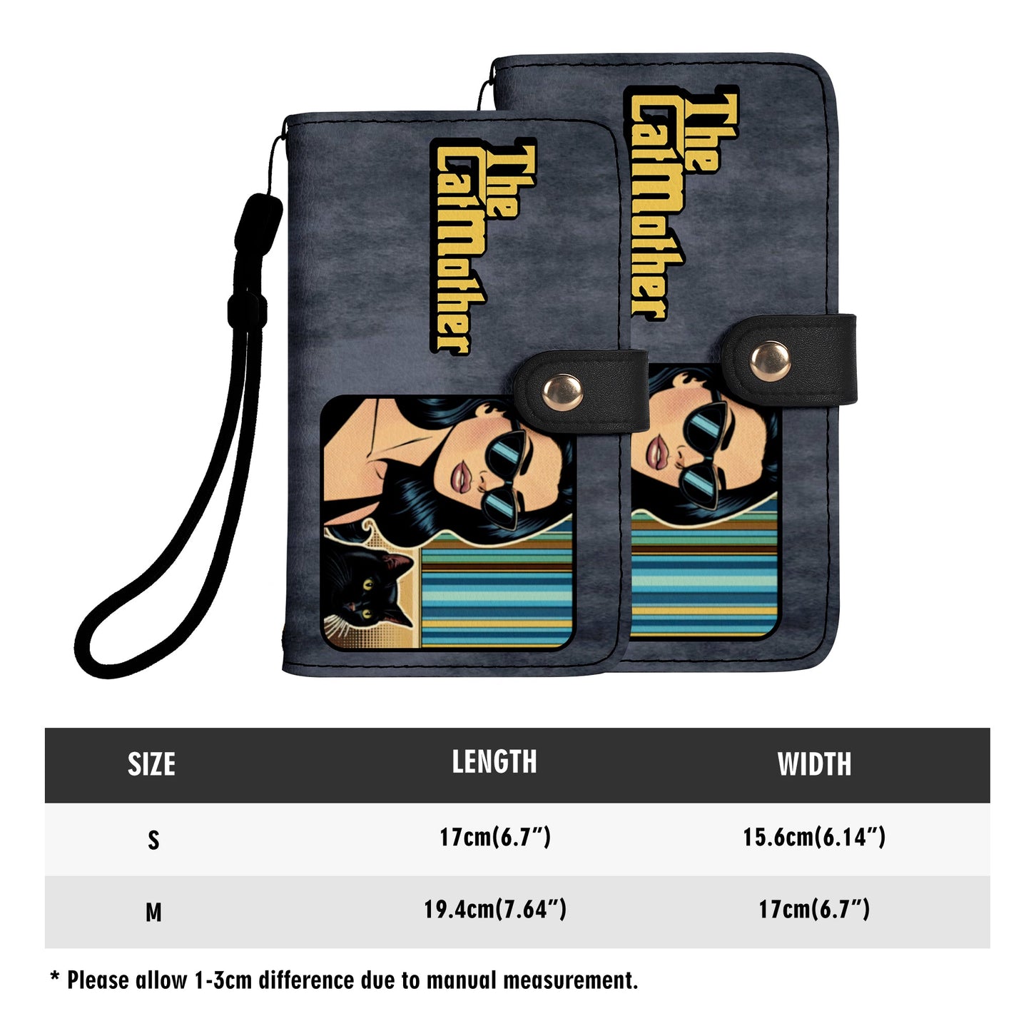 Spezielle benutzerdefinierte Haustier Kunst und Text - personalisierte Telefon Leder Brieftasche - QCUSTOM09PW