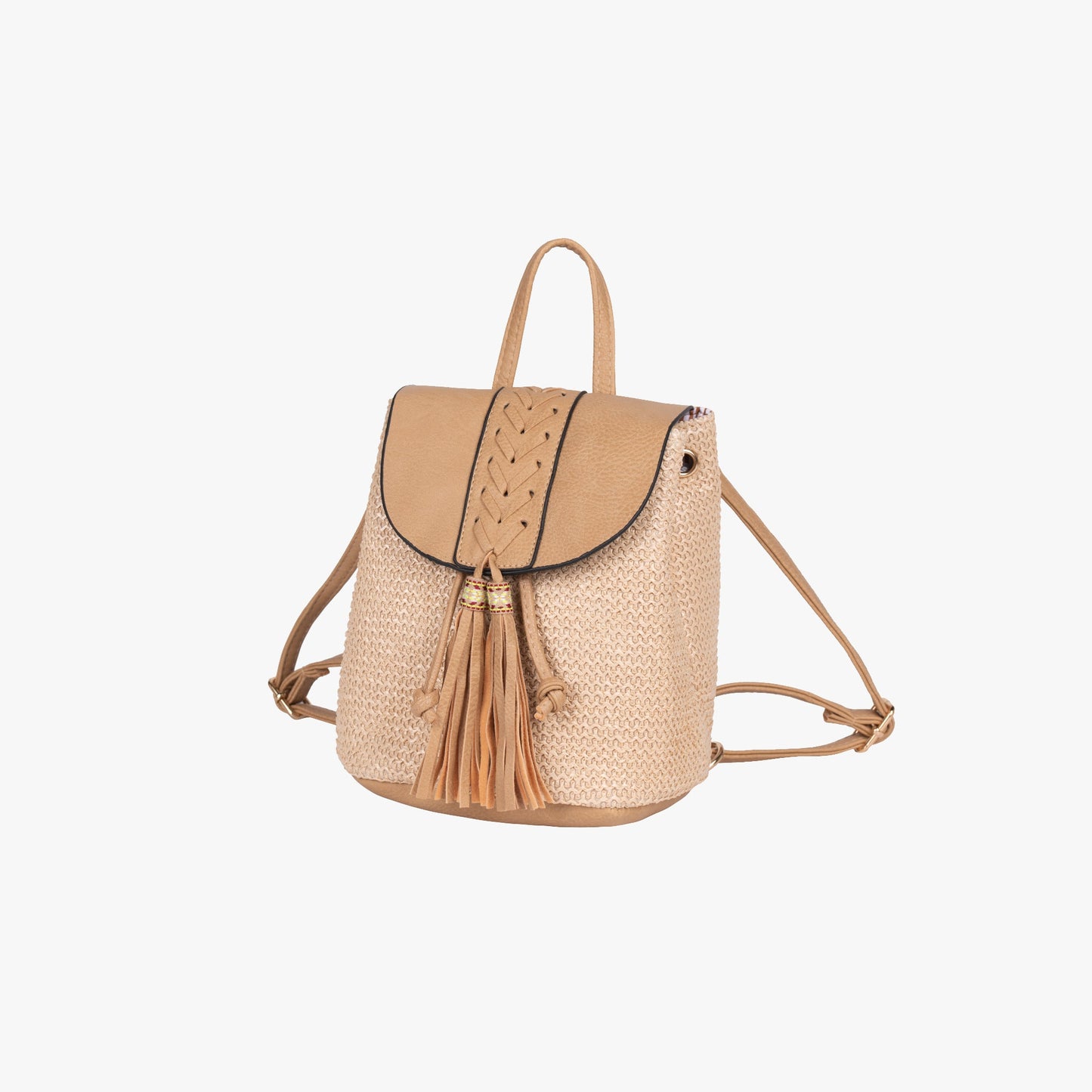 Rucksack aus Stroh mit Quaste