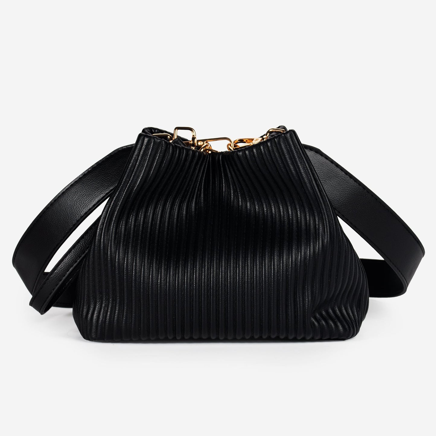 Plissierte Beuteltasche