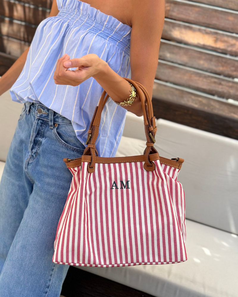 Aina Handtasche mit roten Streifen