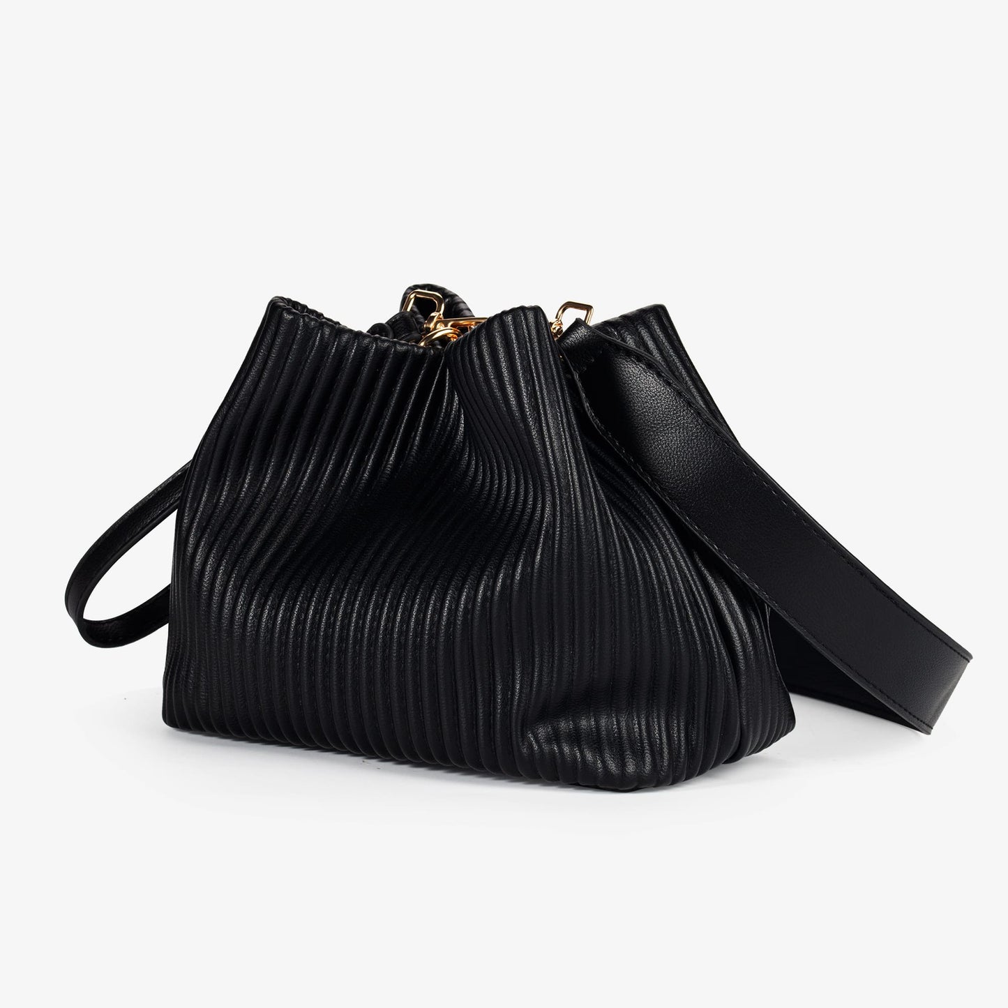 Plissierte Beuteltasche
