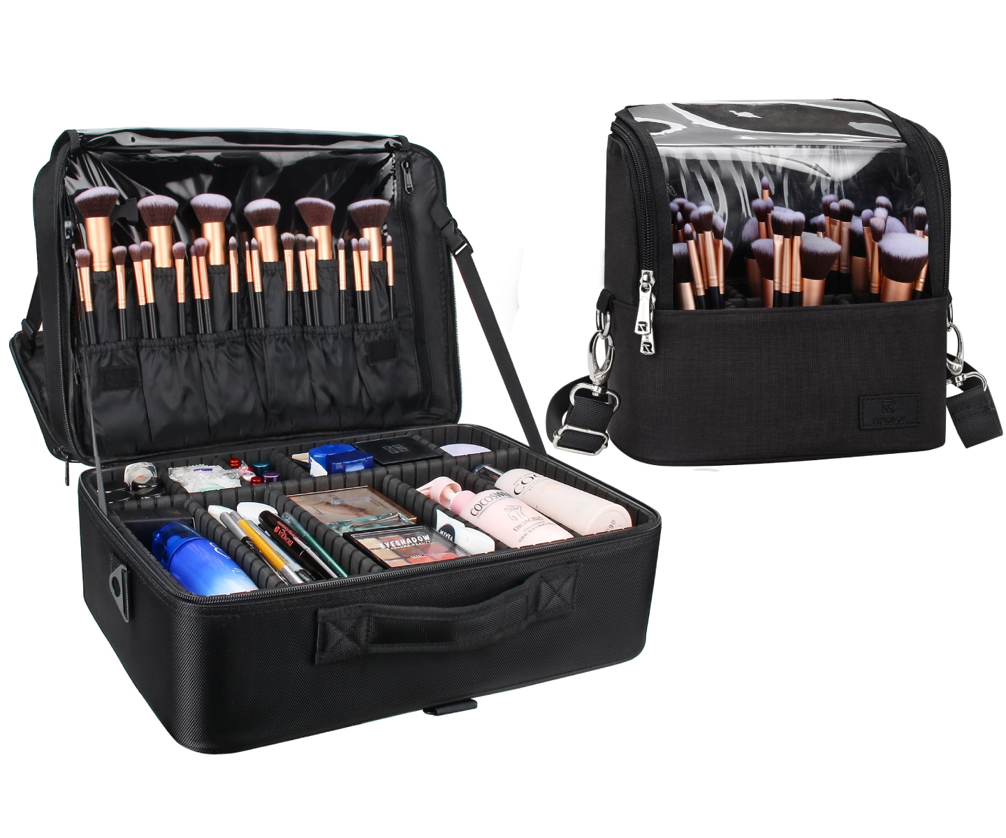 Schwarzer, extragroßer Make-up-Koffer
