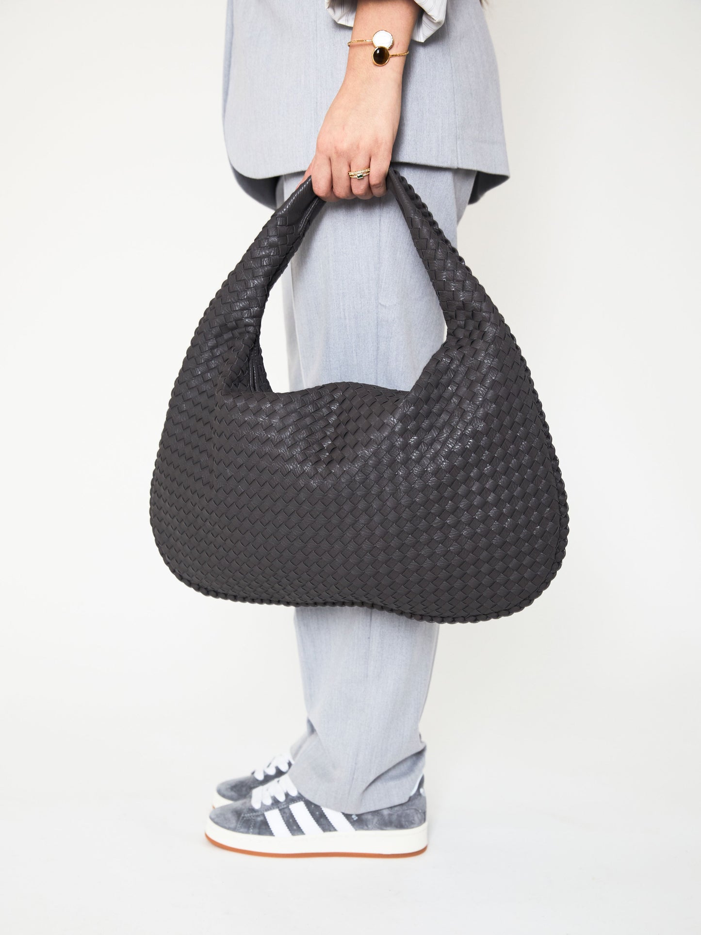 Alltags-Ledertasche - Dunkelgrau