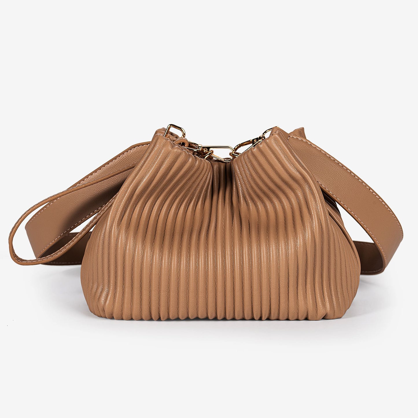Plissierte Beuteltasche