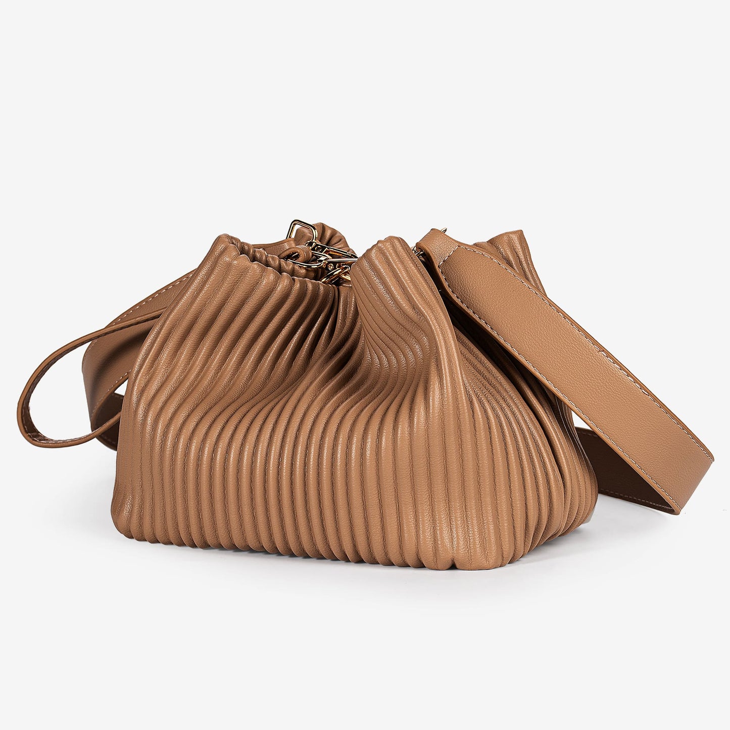 Plissierte Beuteltasche