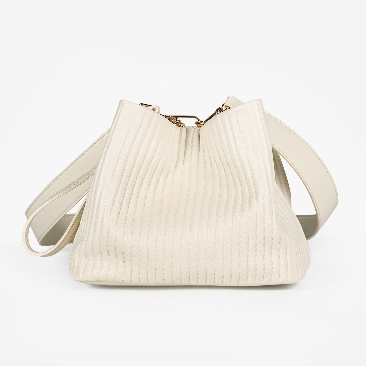 Plissierte Beuteltasche