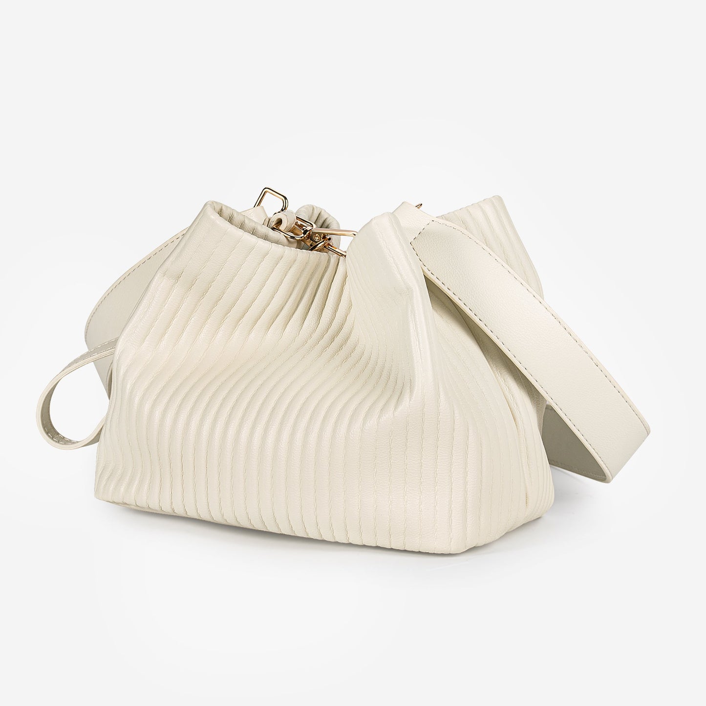 Plissierte Beuteltasche