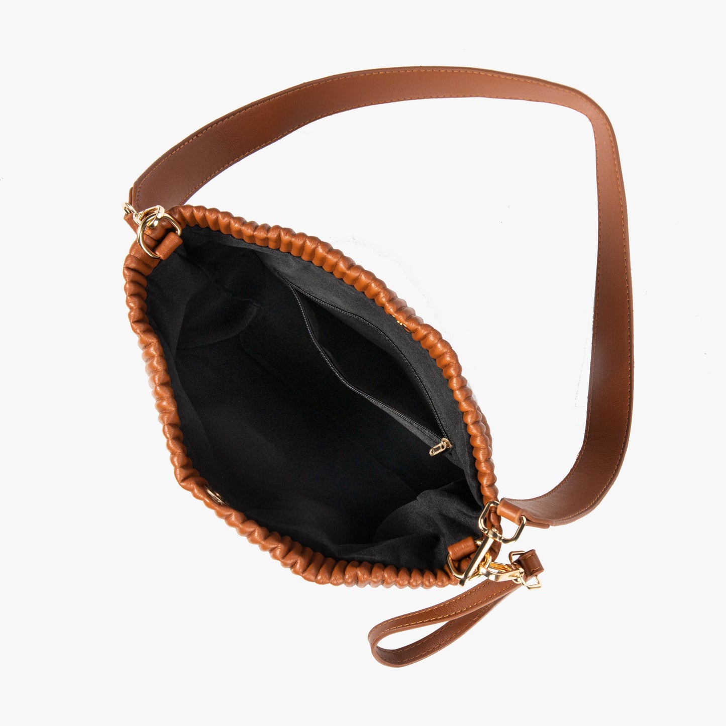 Plissierte Beuteltasche
