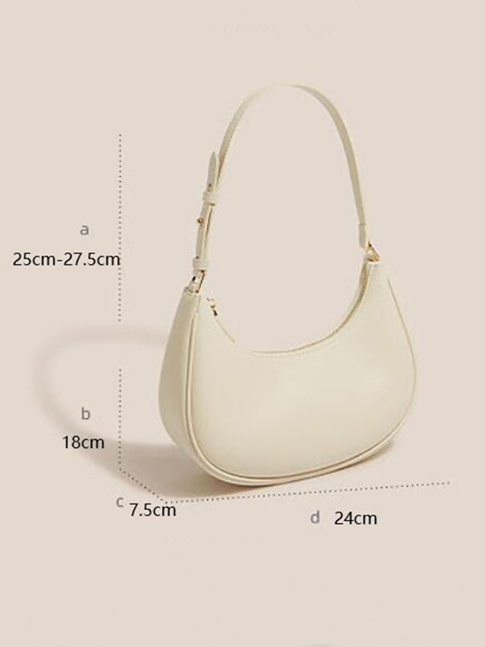 Einfache Unterarm-One-Shoulder-Cross-Body-Halbmond-Taschen