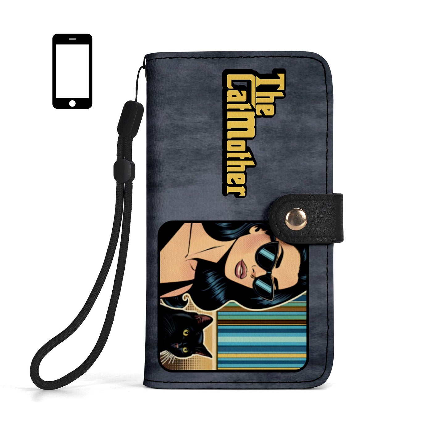 Spezielle benutzerdefinierte Haustier Kunst und Text - personalisierte Telefon Leder Brieftasche - QCUSTOM09PW