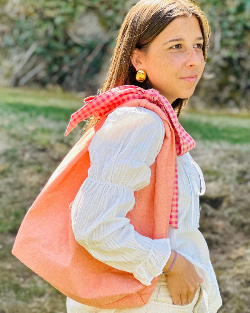 Orange Handtasche aus Spitze