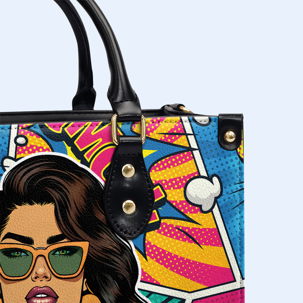 Ich wurde unbeaufsichtigt gelassen - Personalisierte Lederhandtasche - UNSUP05