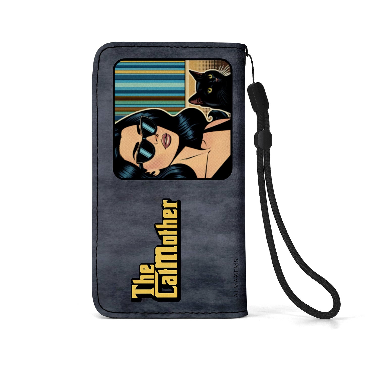 Spezielle benutzerdefinierte Haustier Kunst und Text - personalisierte Telefon Leder Brieftasche - QCUSTOM09PW