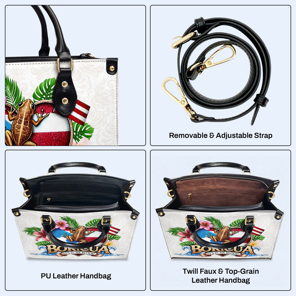 BORICUA. ES LIEGT IN MEINEM BLUT - Personalisierte Lederhandtasche - LA023_HB