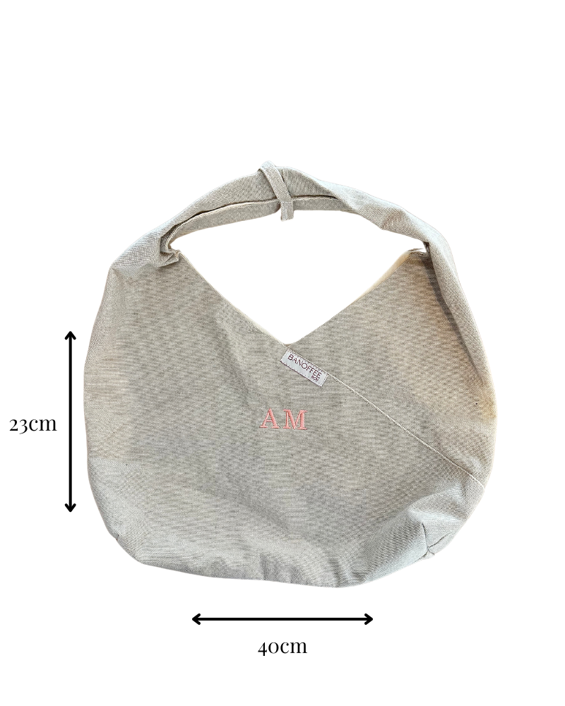 Handtasche aus Toile de Jouy mit Spitze