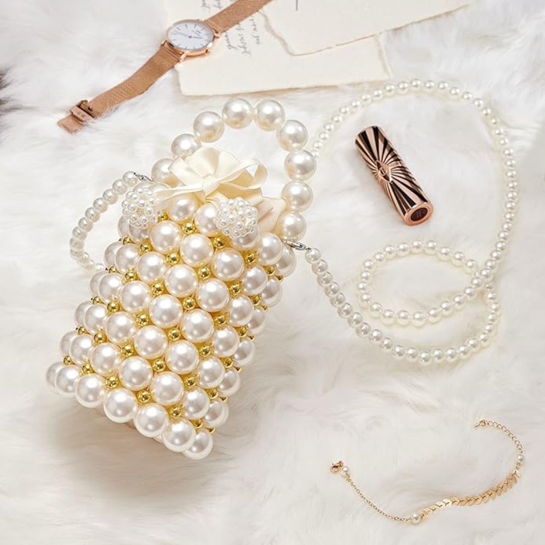 Fevia – Schultertasche mit Perlenbesatz