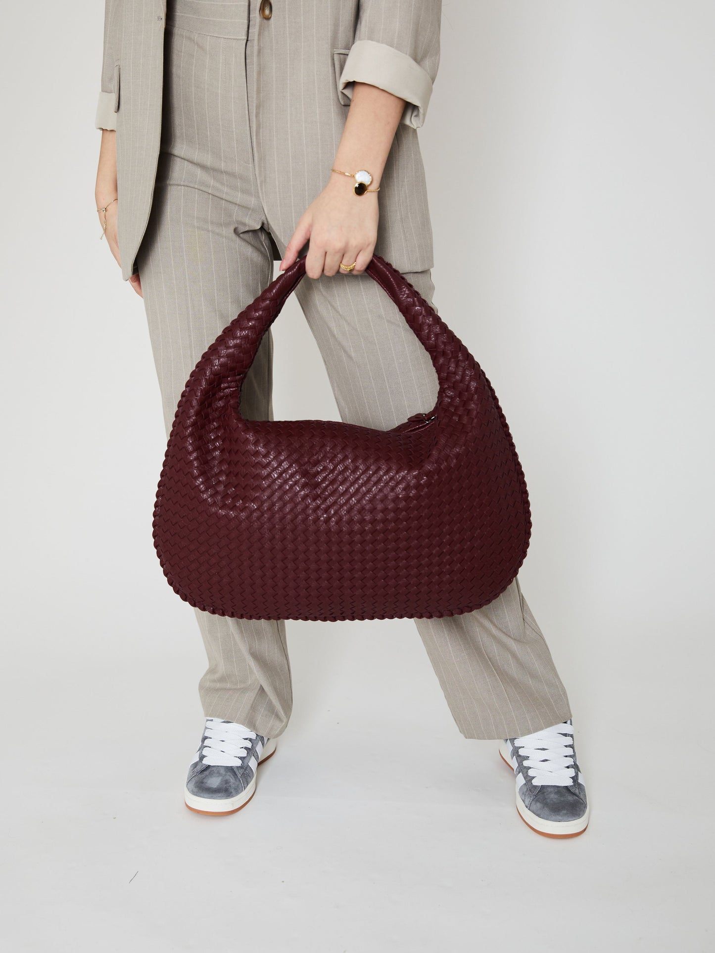 Alltags-Ledertasche - Weinrot