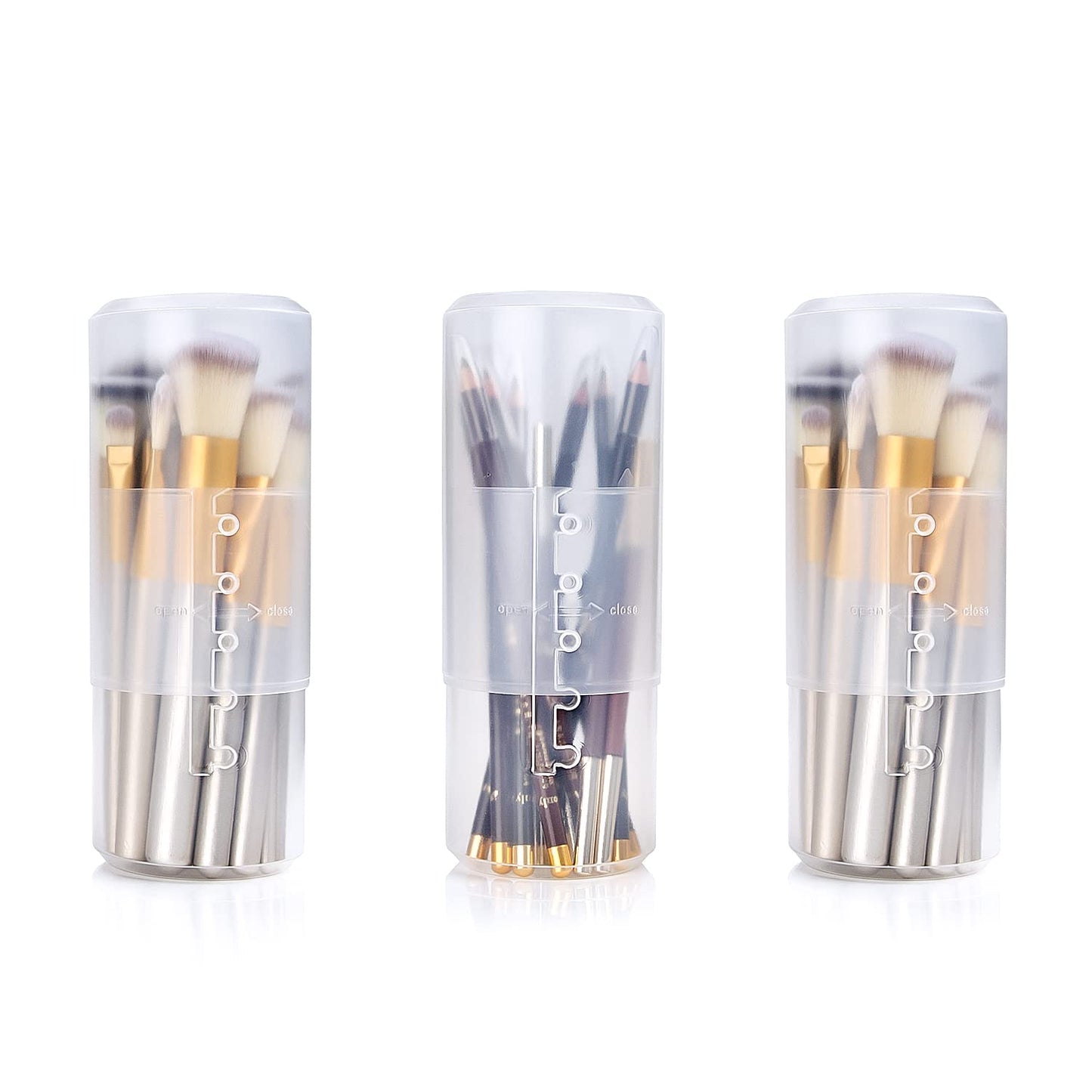 Einziehbarer Make-up-Pinselhalter, transparentes Reiseetui für Make-up-Pinsel