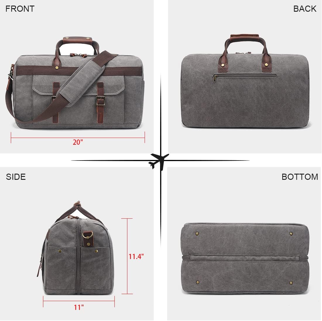 Canvas & Leather Weekend Duffle Bag