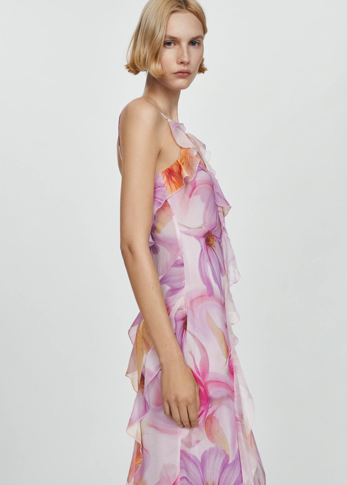 Kyla Kleid mit Rüschen und Blumenmuster