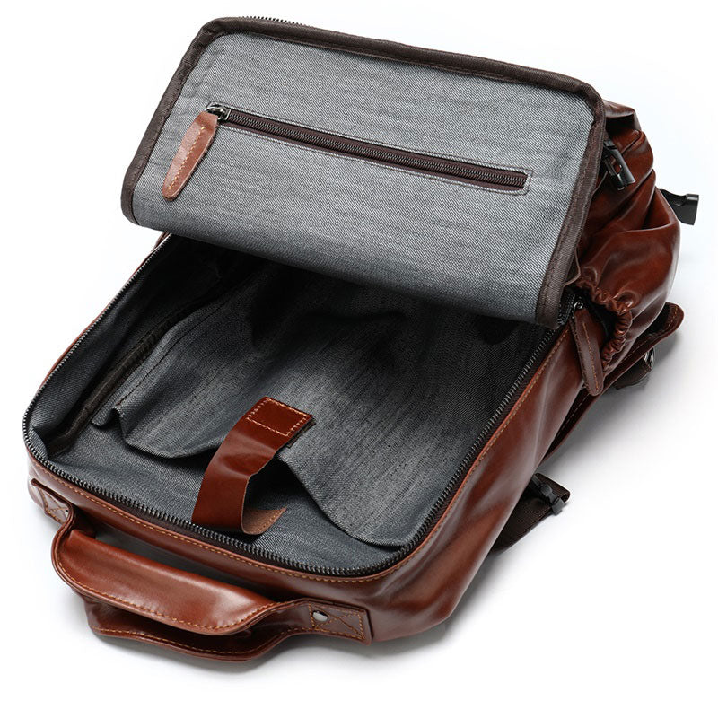 EDC-Reiserucksack aus Vintage-Leder
