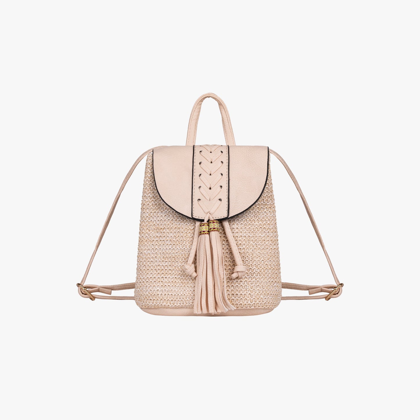 Rucksack aus Stroh mit Quaste