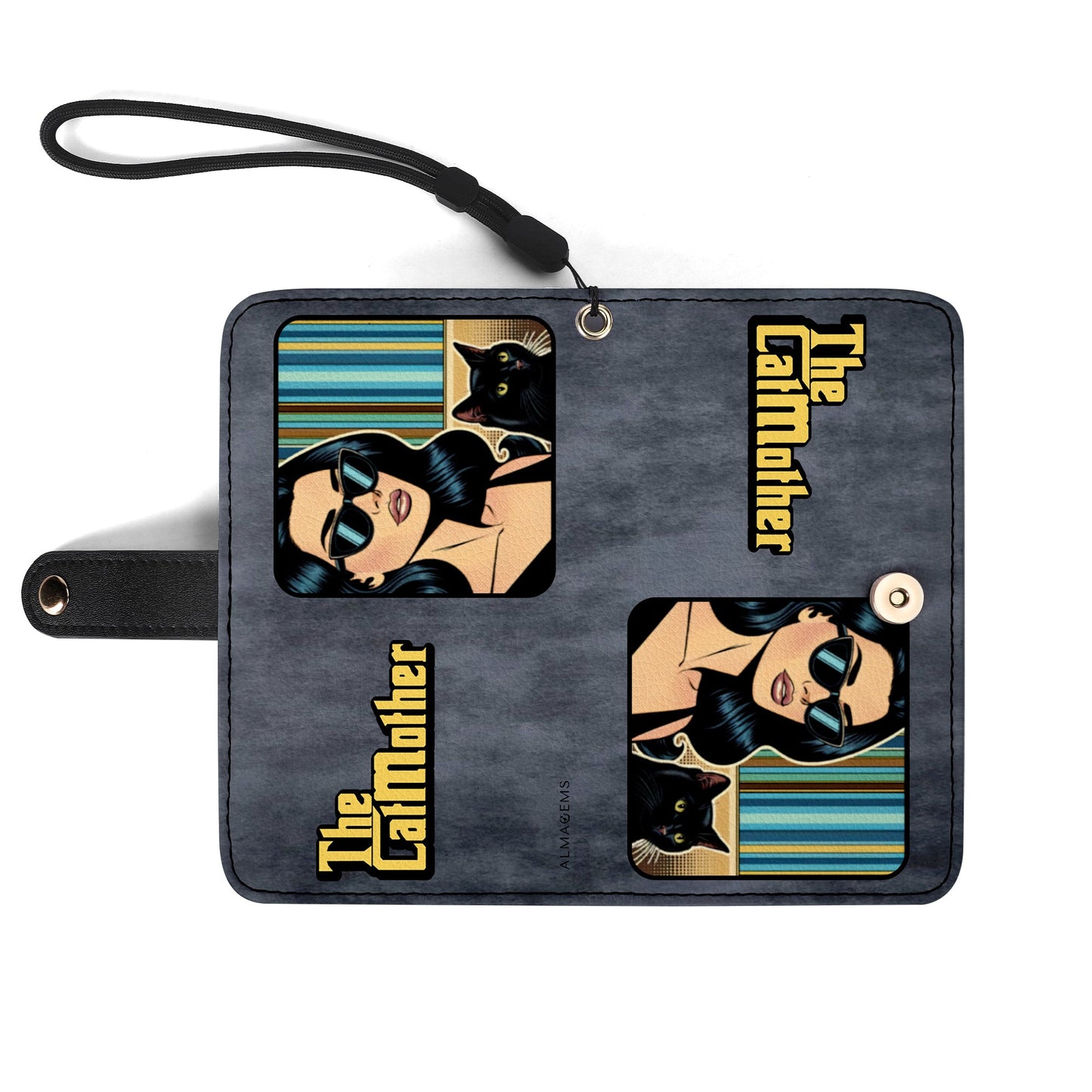 Spezielle benutzerdefinierte Haustier Kunst und Text - personalisierte Telefon Leder Brieftasche - QCUSTOM09PW