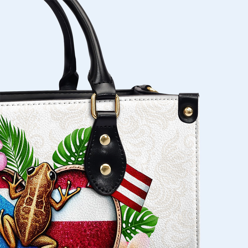 BORICUA. ES LIEGT IN MEINEM BLUT - Personalisierte Lederhandtasche - LA023_HB