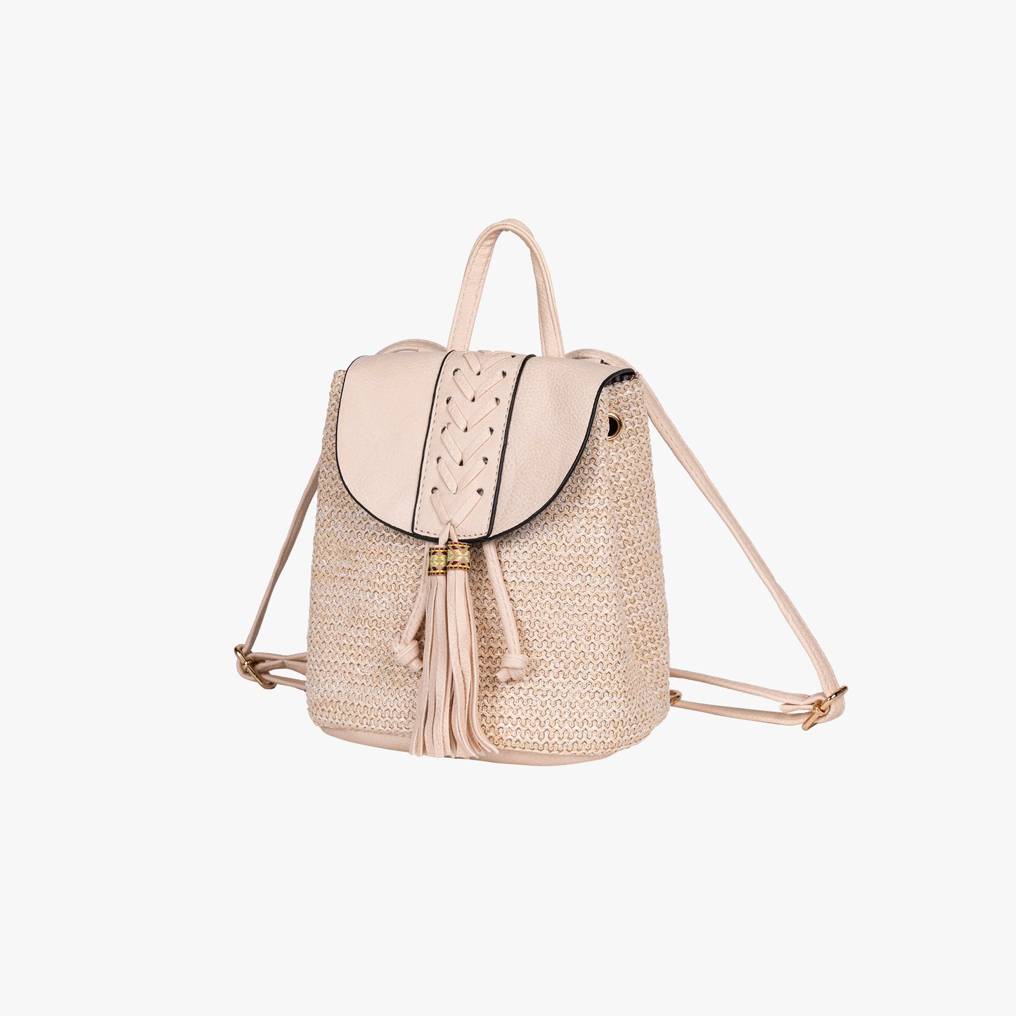 Rucksack aus Stroh mit Quaste