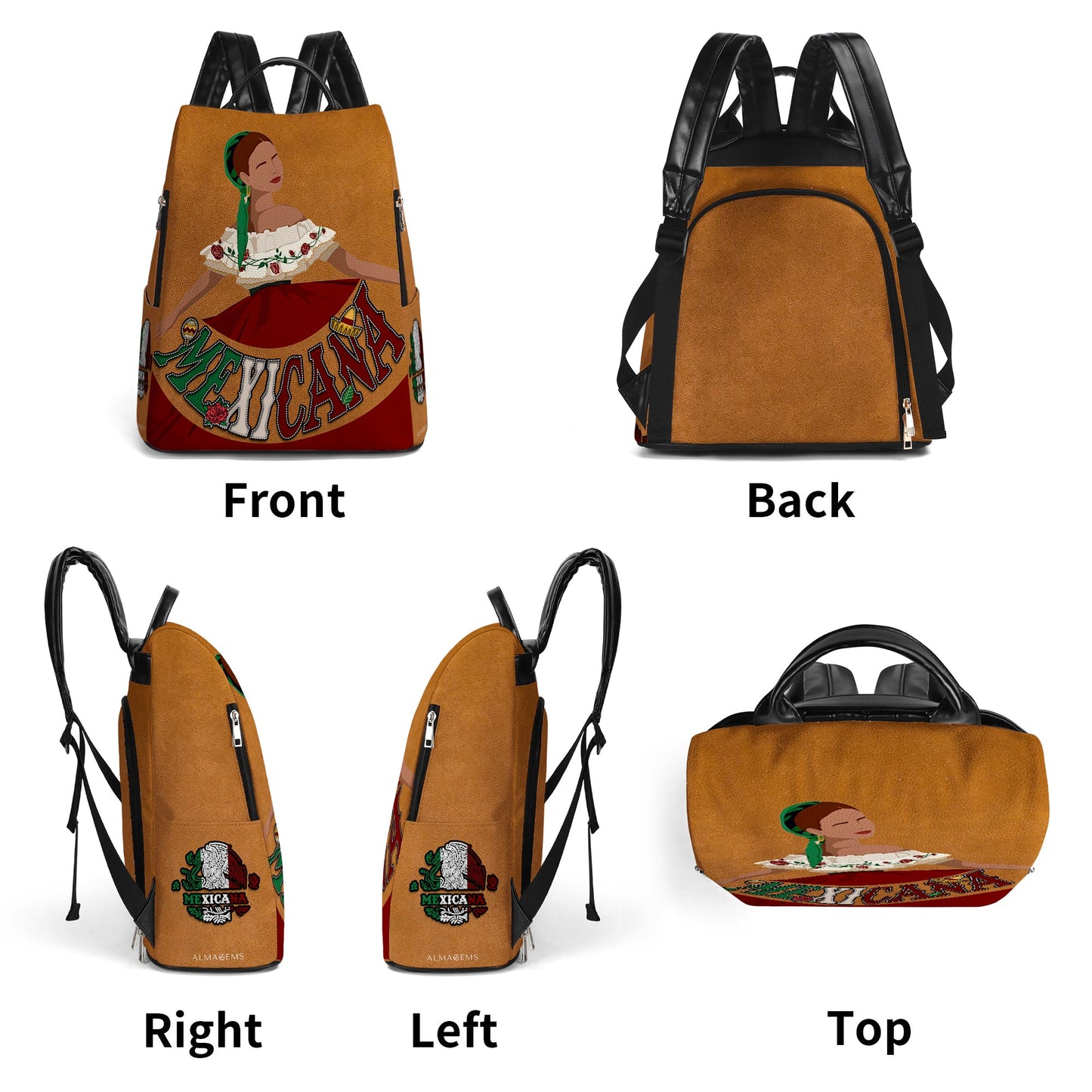 MEXICANA - Personalisierter Lederrucksack - BP_MX10