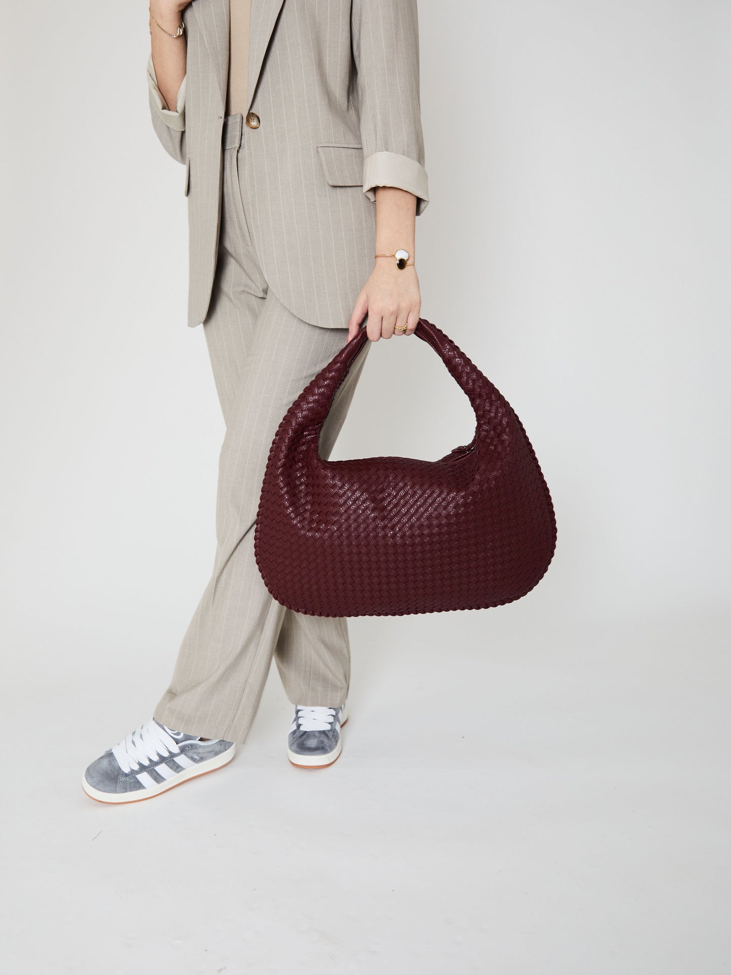 Alltags-Ledertasche - Weinrot