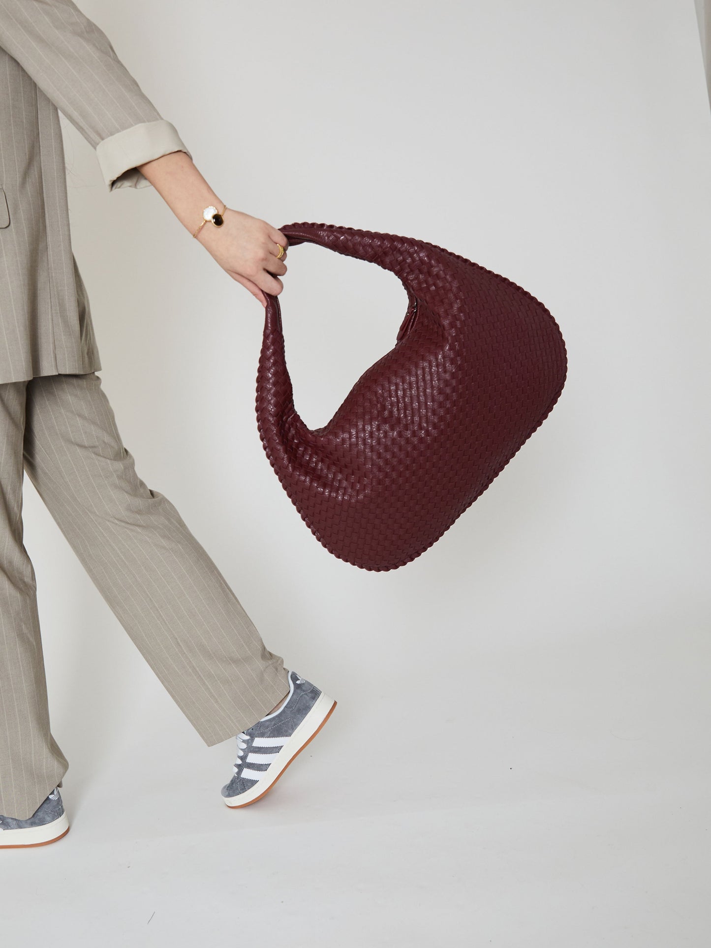 Alltags-Ledertasche - Weinrot
