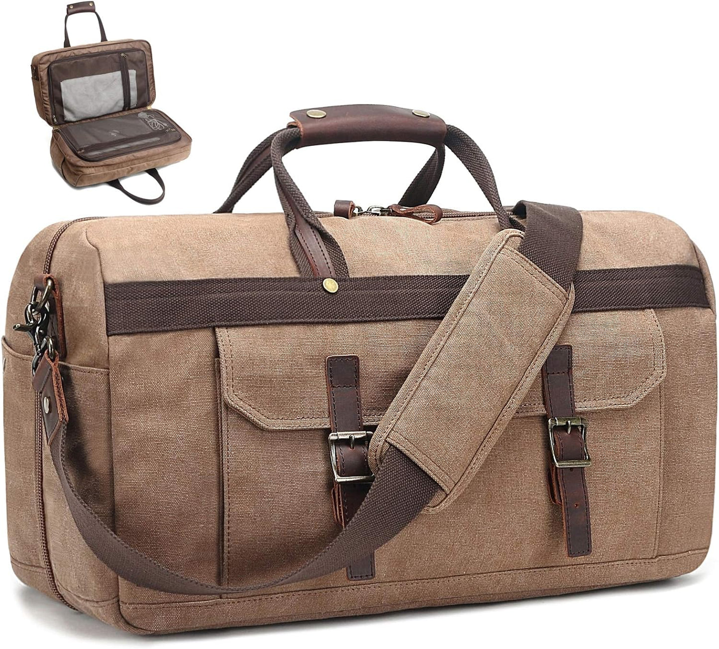 Canvas & Leather Weekend Duffle Bag