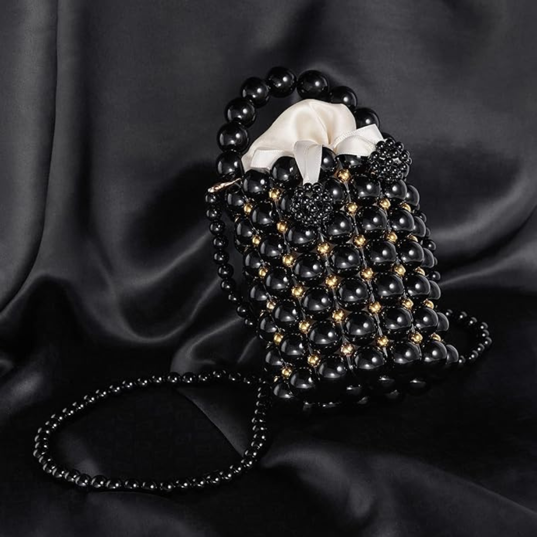 Fevia – Schultertasche mit Perlenbesatz