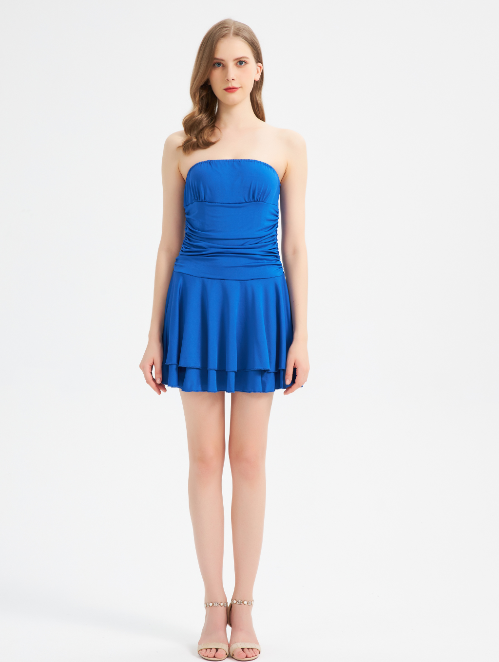 Rückenfreies Tube-Kleid mit Kristallen
