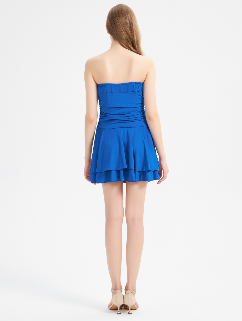 Rückenfreies Tube-Kleid mit Kristallen