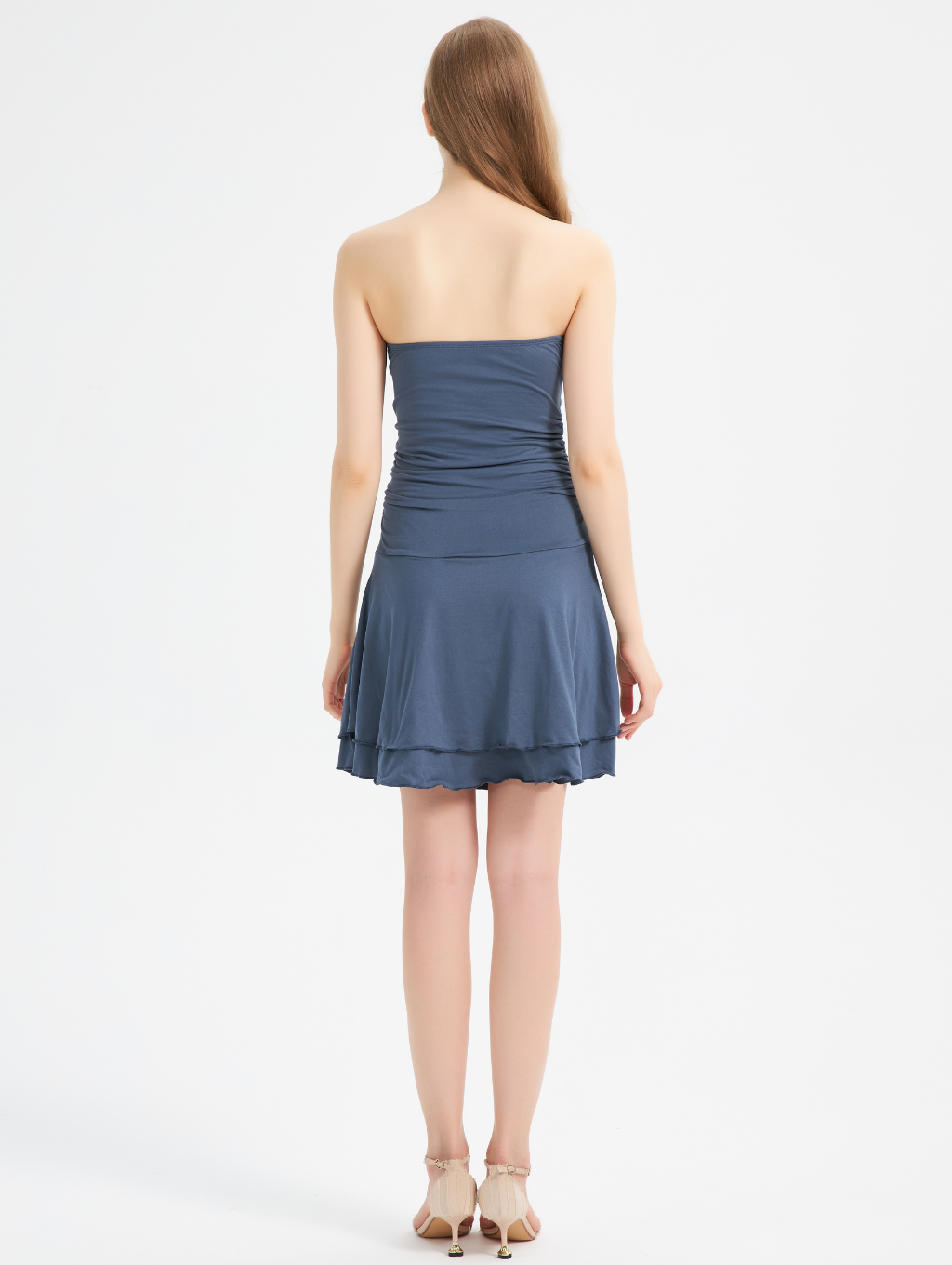 Rückenfreies Tube-Kleid mit Kristallen