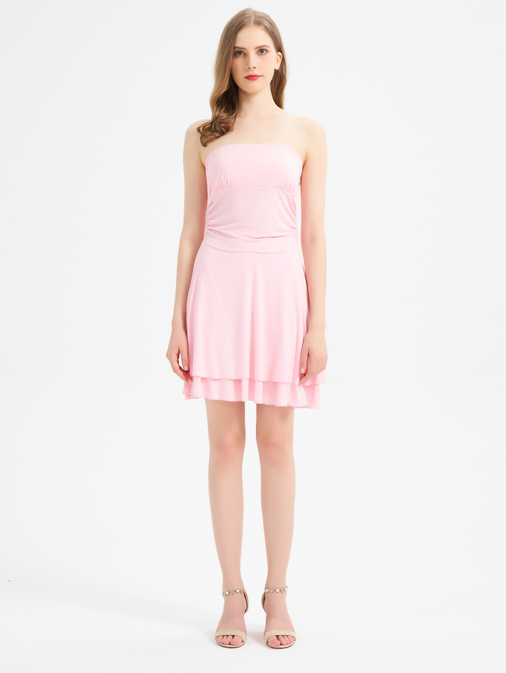 Rückenfreies Tube-Kleid mit Kristallen