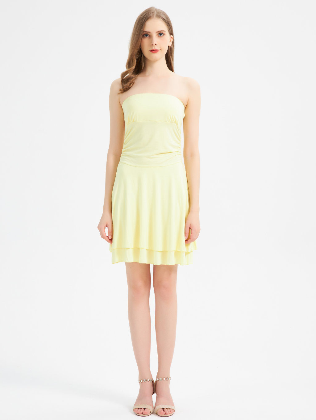 Rückenfreies Tube-Kleid mit Kristallen