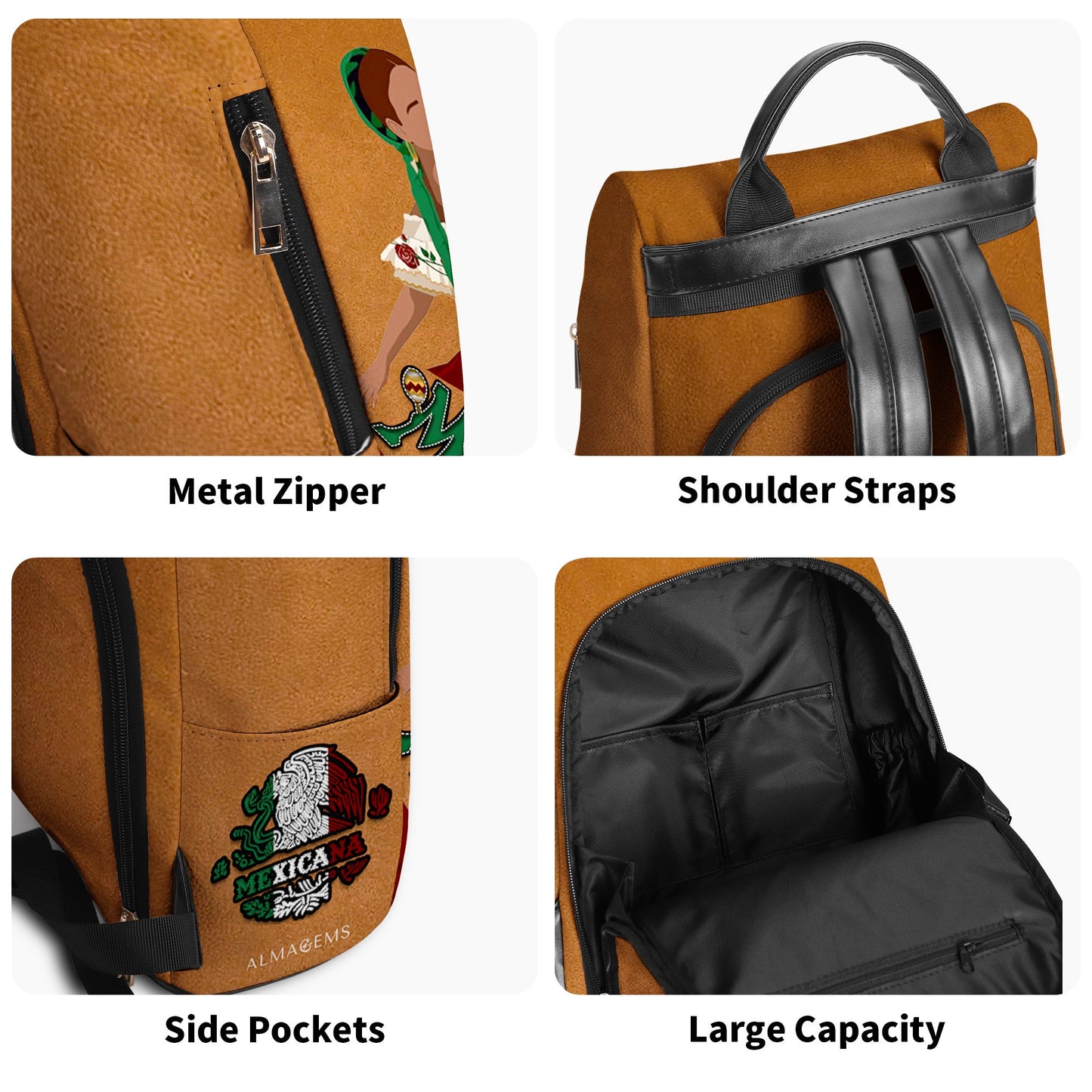 MEXICANA - Personalisierter Lederrucksack - BP_MX10