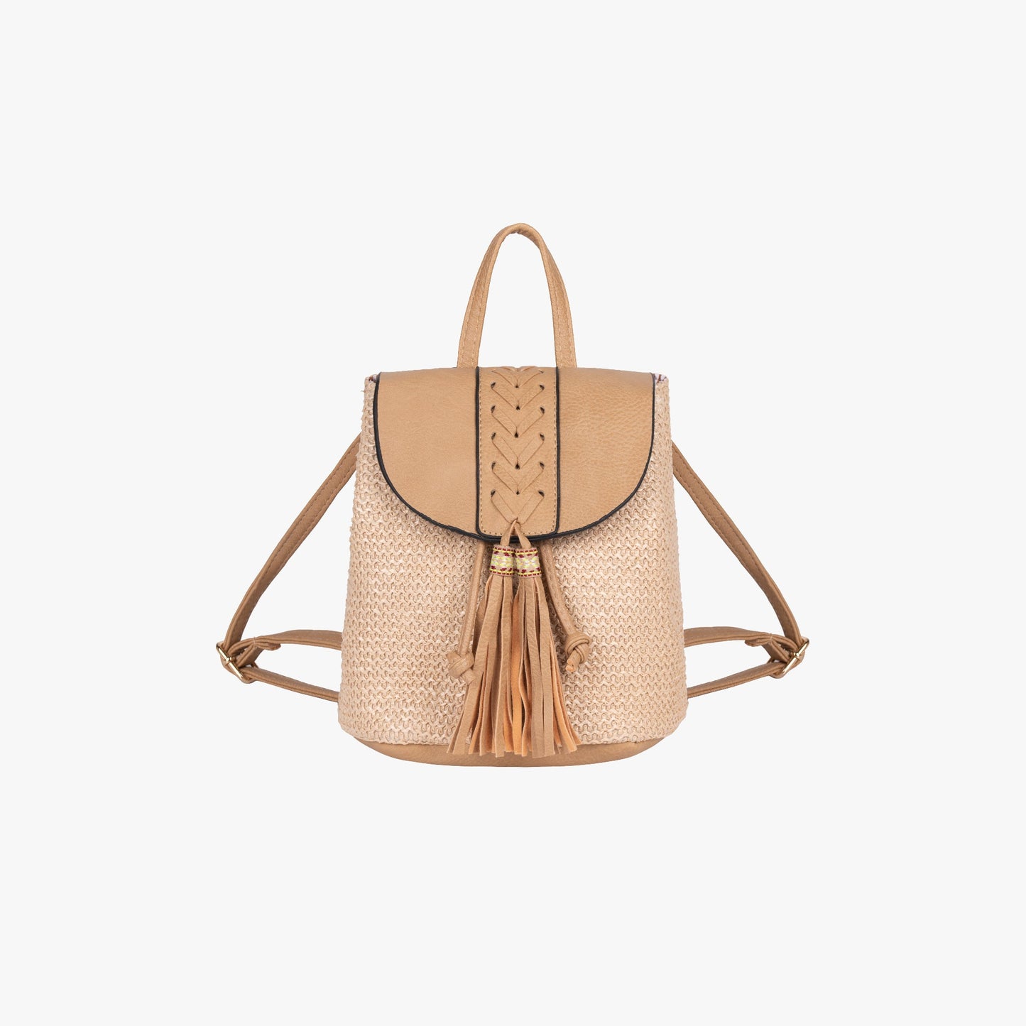 Rucksack aus Stroh mit Quaste