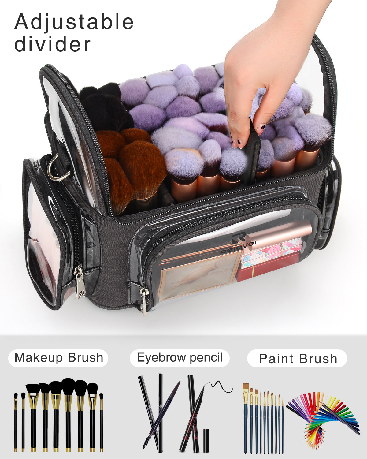 Neue durchsichtige Make-up-Tasche für Make-up-Artists