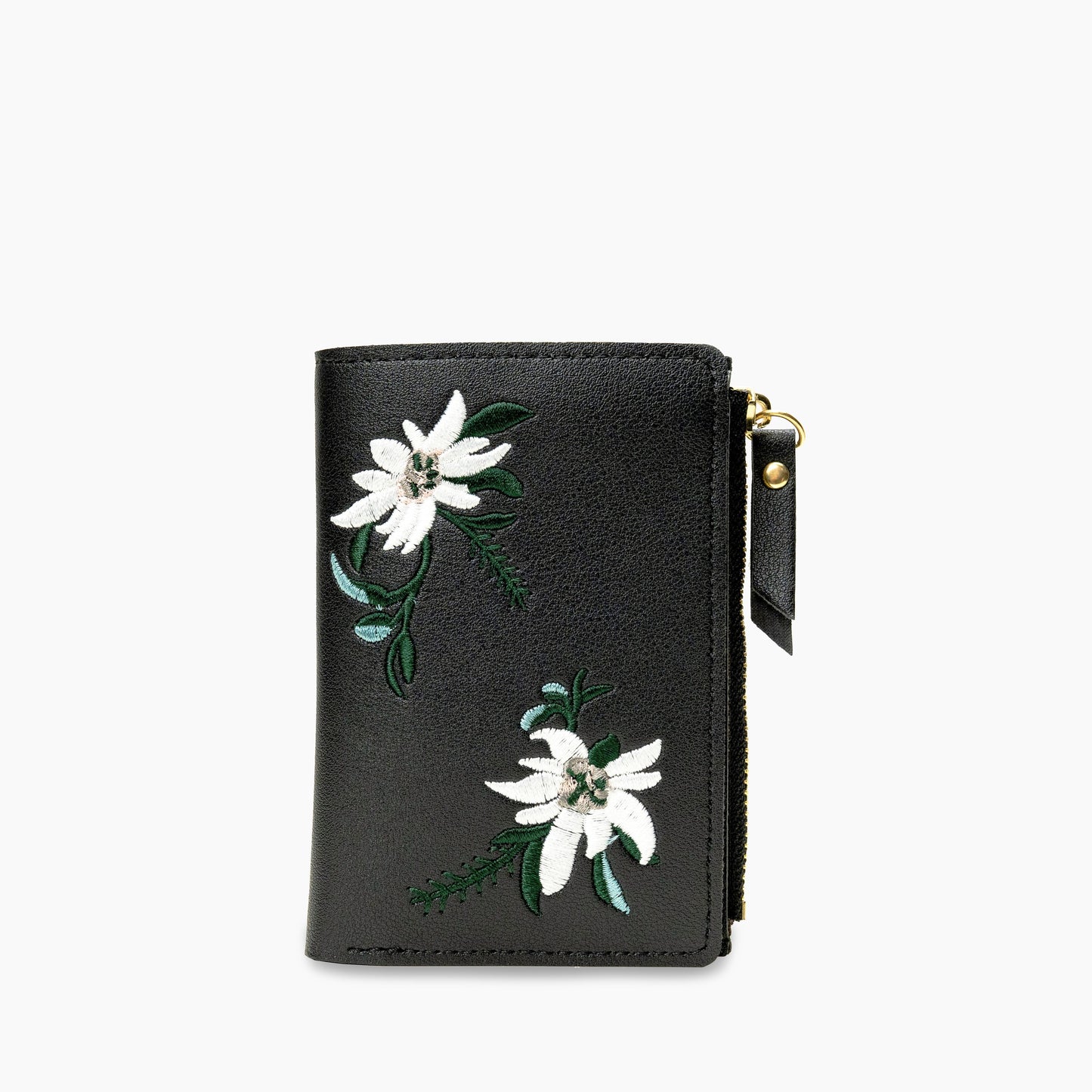 Geldbörse mit Orchideen-Stickerei