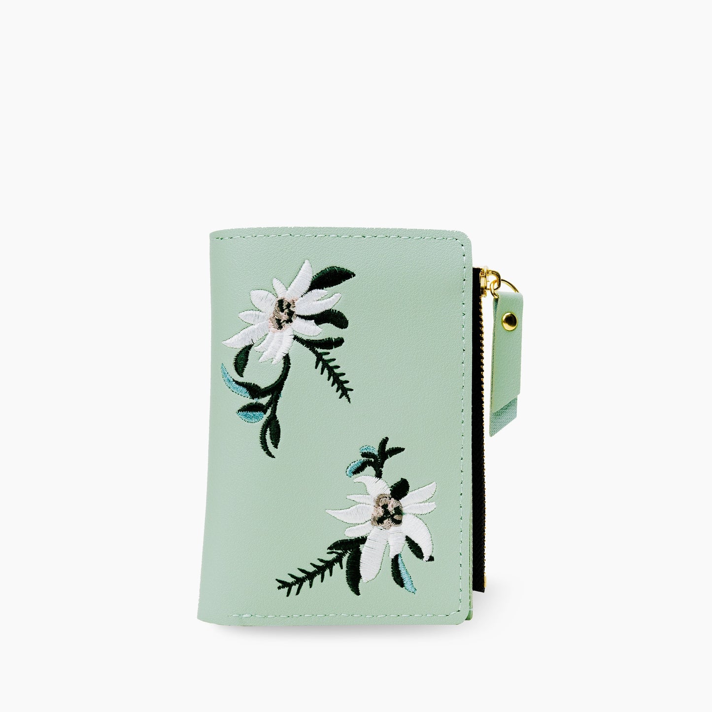 Geldbörse mit Orchideen-Stickerei