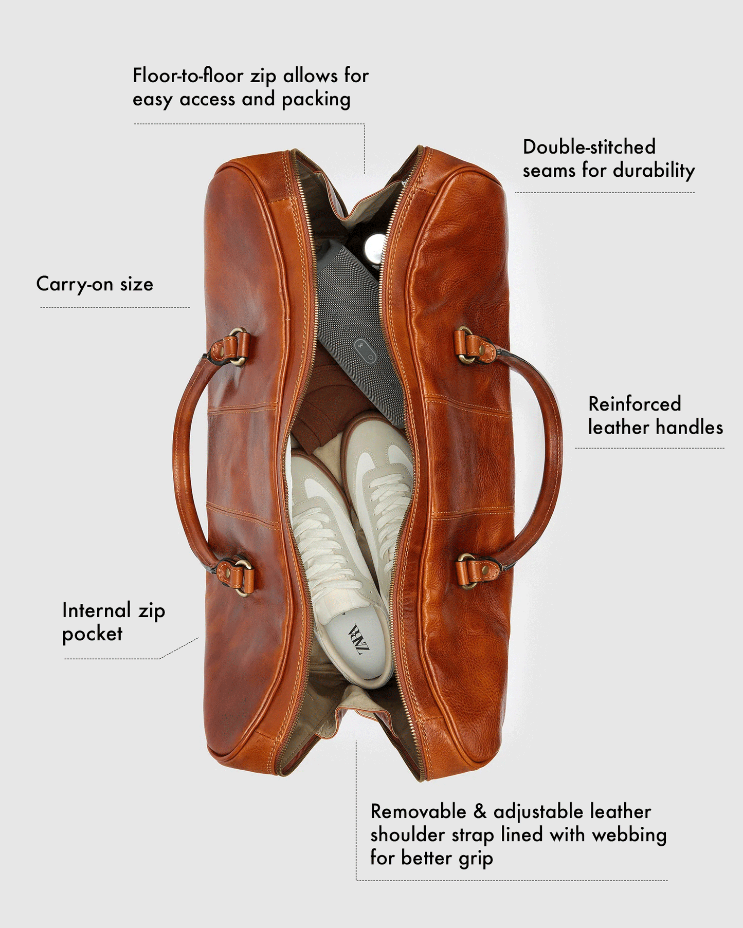 Albertis Tan - Reisetasche aus Leder
